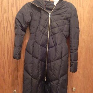 Cole Haan Women Down Coat W/Fur Trim Hood Black SzM PreLoved Good Condition